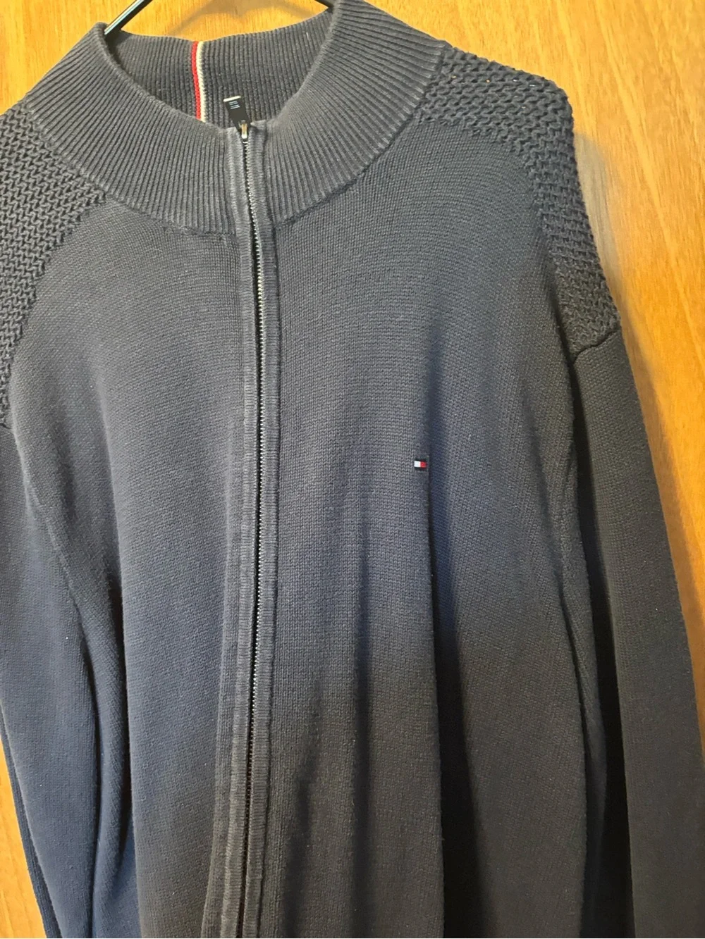 Tommy Hilfiger Men's Dark Navy Full-Zip Knit Sweater